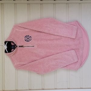 Woman’s Charles River Apparel Quarter-zip Fleece Pink Shepra size S